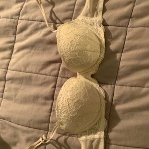 Cream balcony lace bra